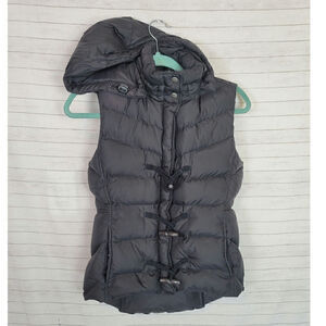 J.CREW DOWN FILLED PUFFER VEST W HOOD, SZ XS